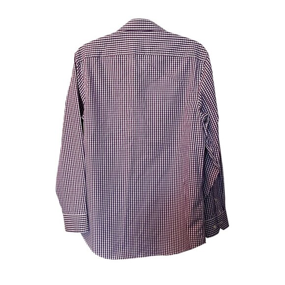 Perry Ellis Long Sleeved Button Down Purple Gingham Cotton Men's Shirt Size Med - Picture 3 of 6